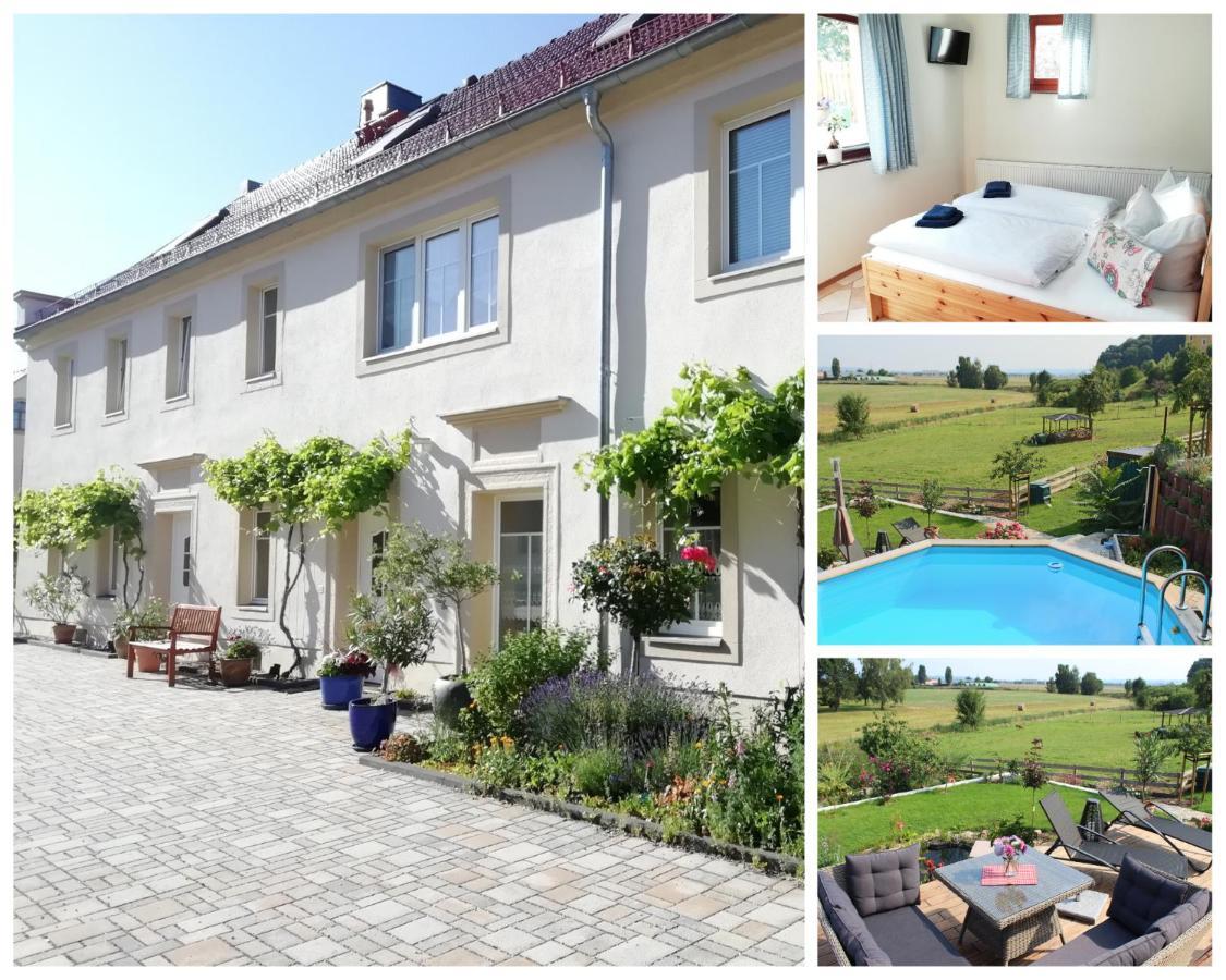 Ferienhof Graefe - 3-Seiten Hof Mit Grossem Garten, Pool & Sauna Meißen Buitenkant foto